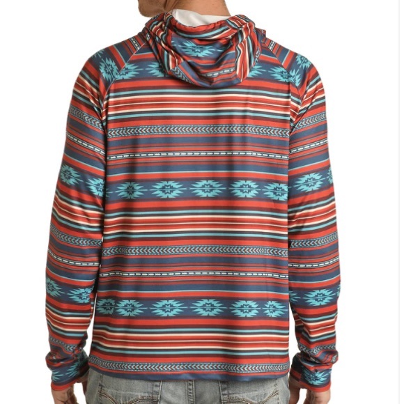 NWT Men’s Rock&Roll Denim Aztec Pullover - Picture 2 of 5